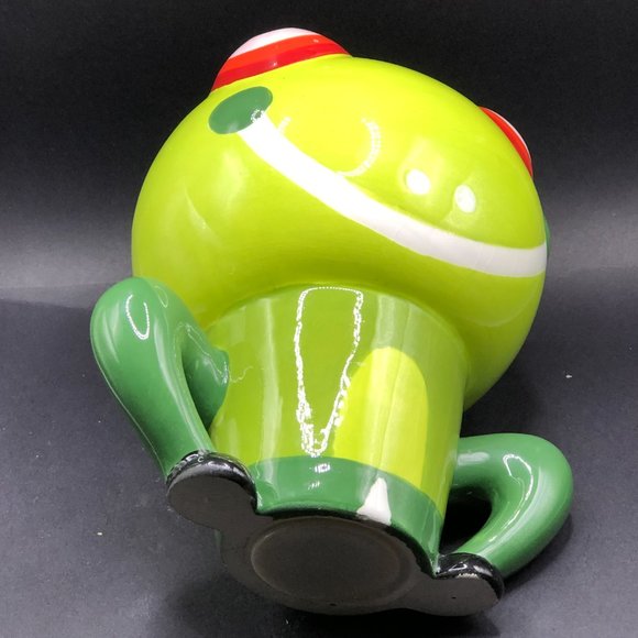 Weird Wonderful Frog Toad BANK w/ Stopper Ceramic Big Head Whimsical 6.75" tall - Picture 6 of 9